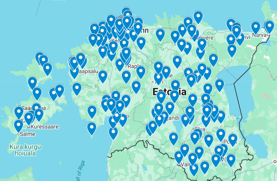 Estonia key successes - SID events on a map