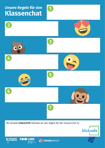 Image representing the classroom poster "our rules for the class chat"