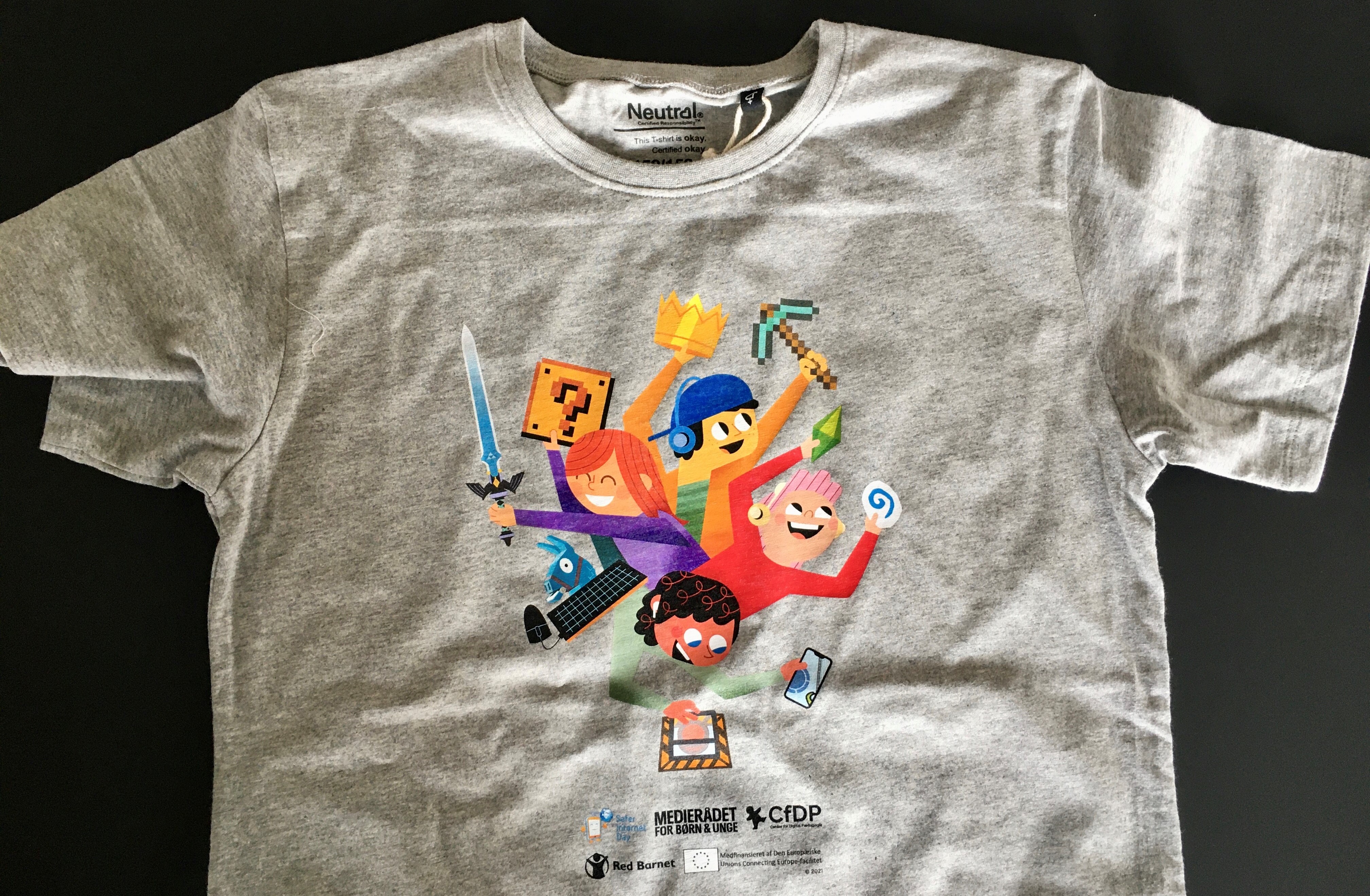 SID 2021 children’s t-shirt with references to some of the most popular games