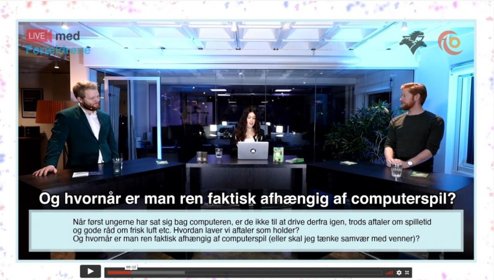 Screenshot from the webinar for parents with the two experts, Morten Saxtorff and Christian Mogensen