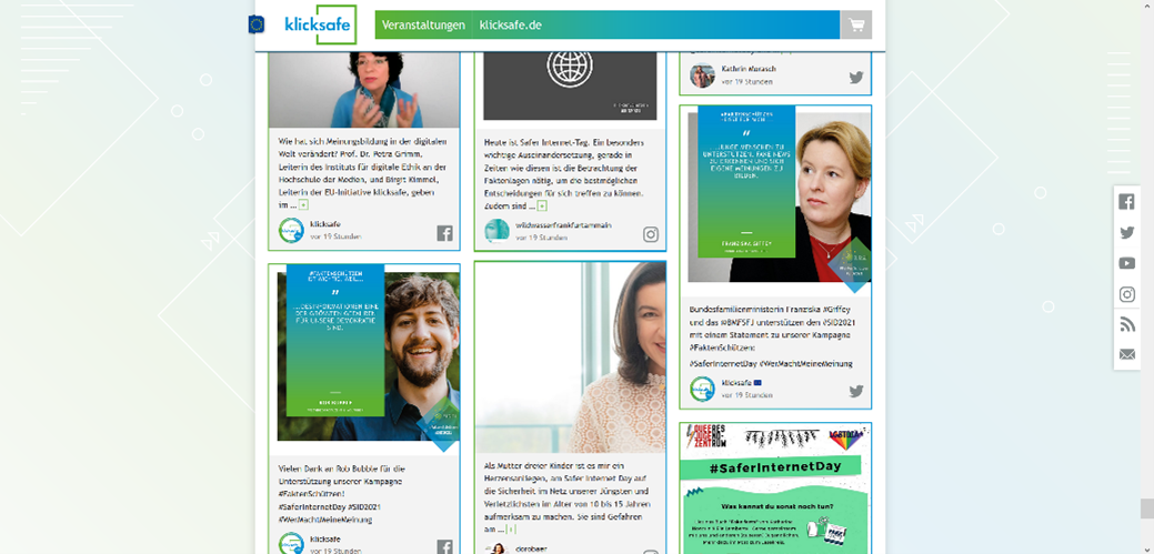 Social wall with prominent supporters of the #FaktenSchützen campaign