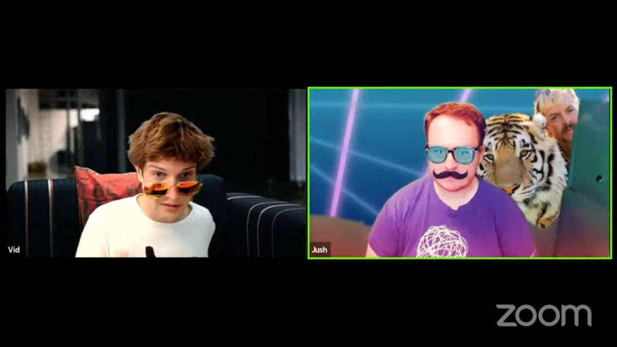 Screenshot of the interactive show for young people organised by the Slovenian Safer Internet Centre