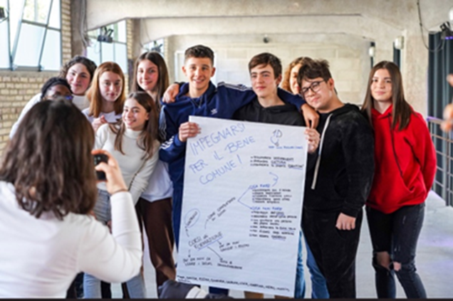 Group picture of ten young people involved in the SID2023 celebrations in Italy