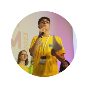 Photo of Gabriele, BIK Youth Ambassador during SIF 2023