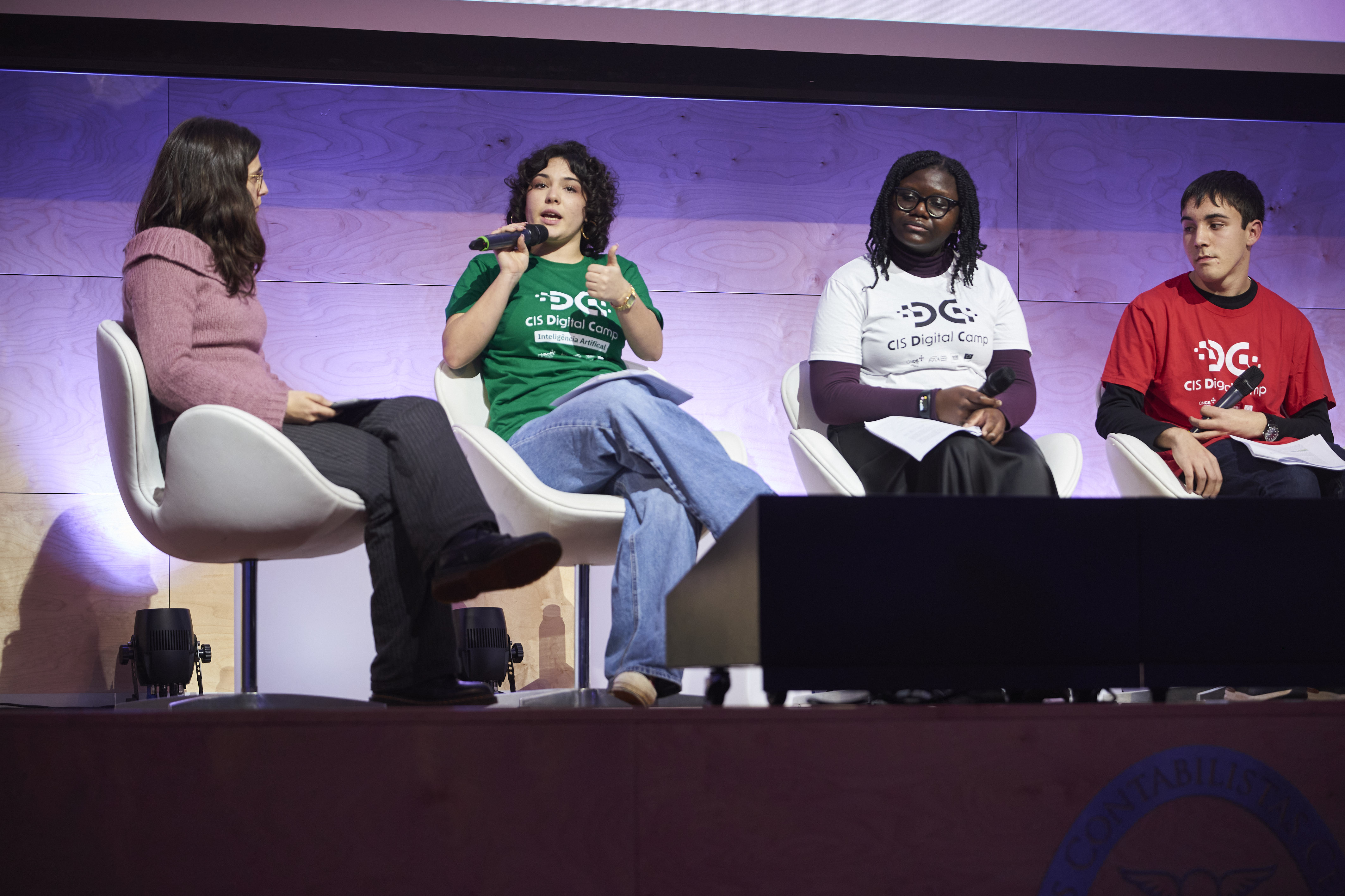 Four panellists (including three young people from CIS Digital Camp)