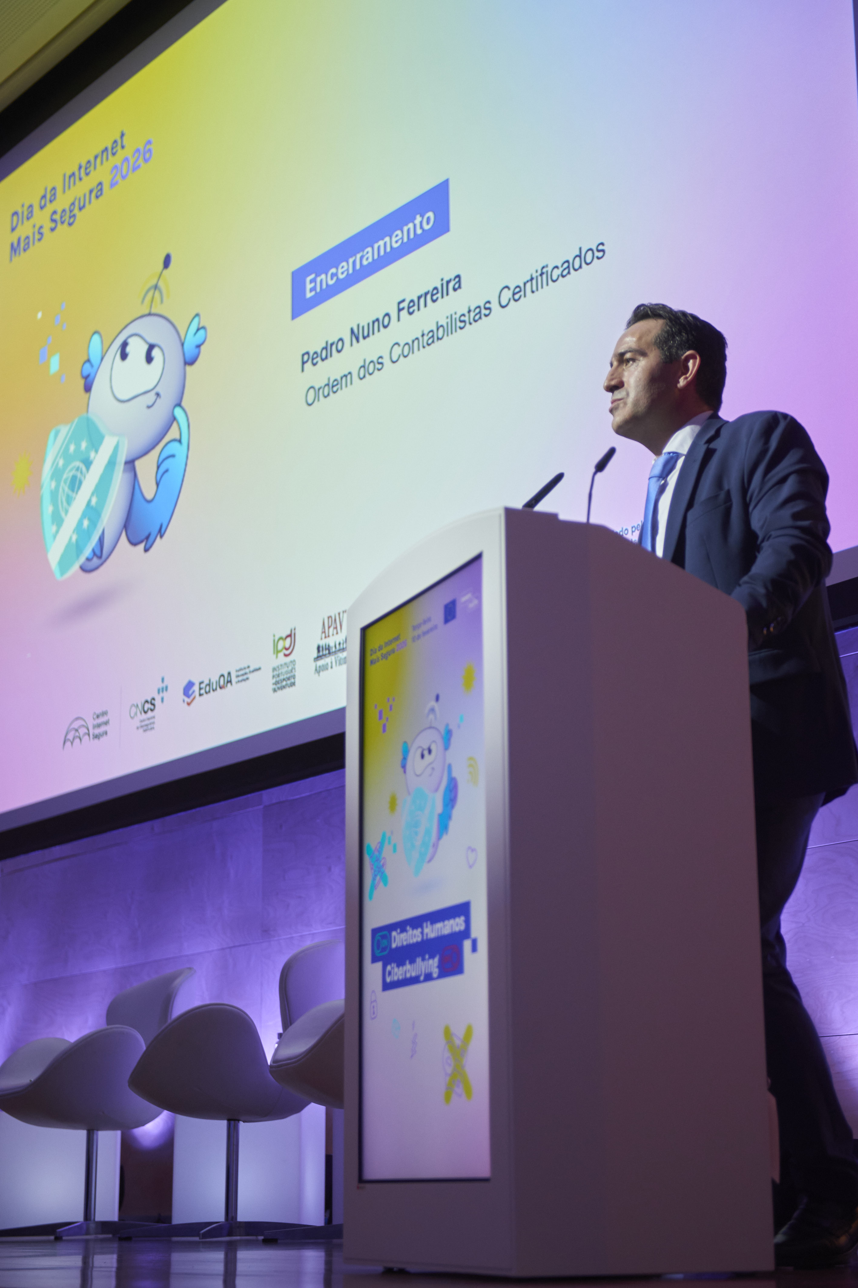 A SID supporter at the SID high-level event in Portugal, Pedro Nuno Ferreira from the Order of Certified Accountants