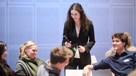 Not being questioned but asking questions: young people take on the role of moderators.