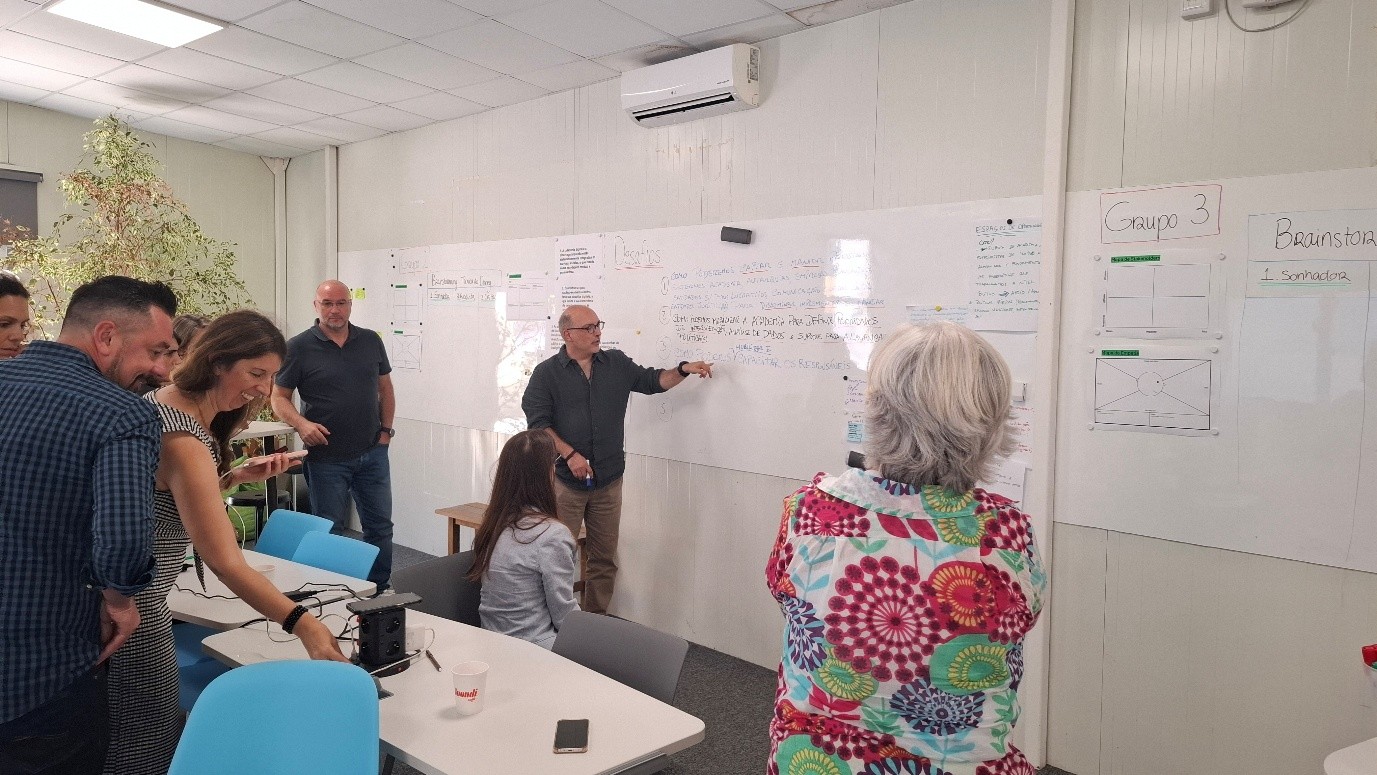 Participants discusisng innovative proposals during one session