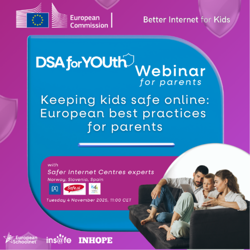 A poster of a webinar for parents
