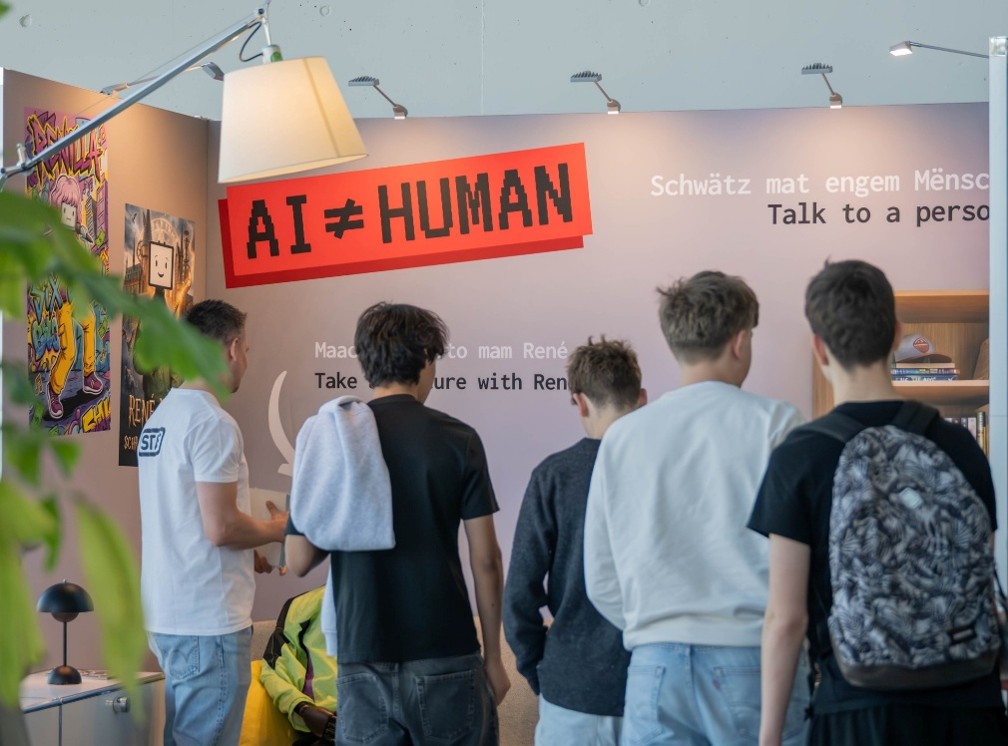 Stand at a physical event featuring the campaign