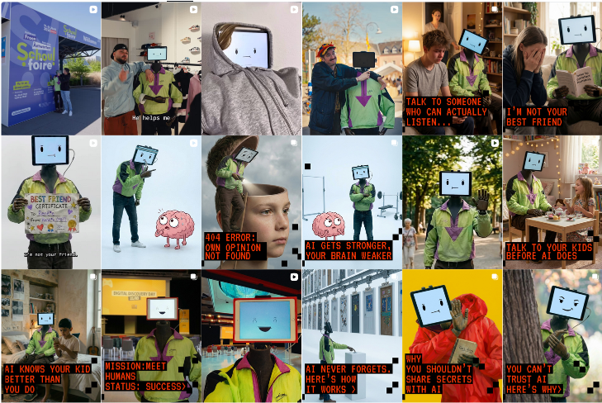 Various appearances of the mascot Rene