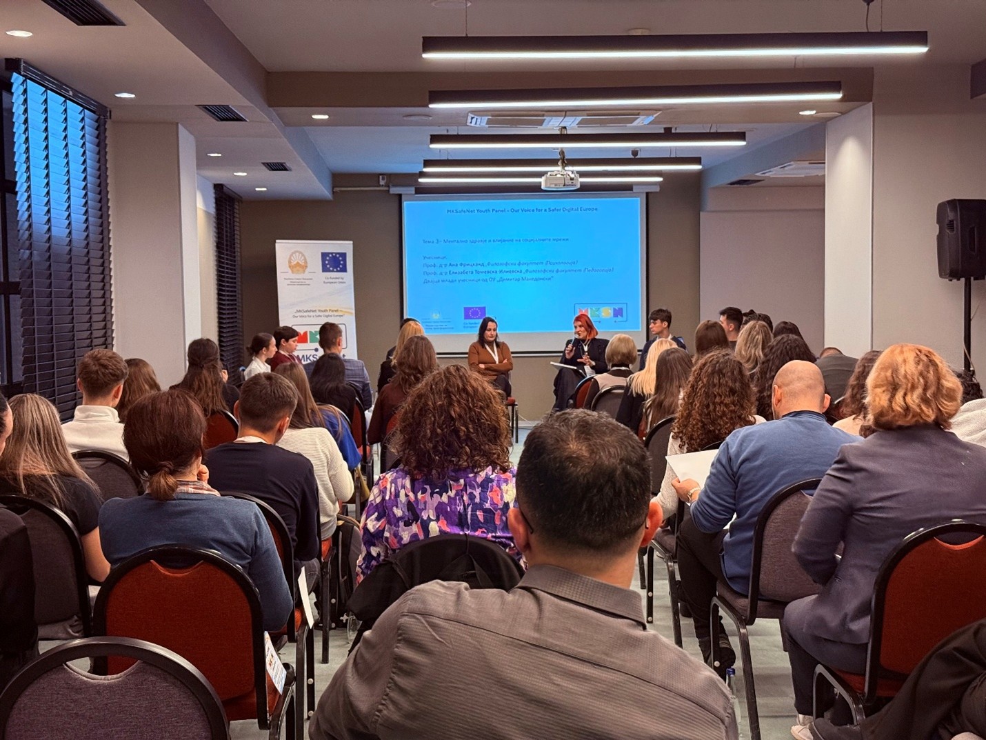 A panel discussion with three young people