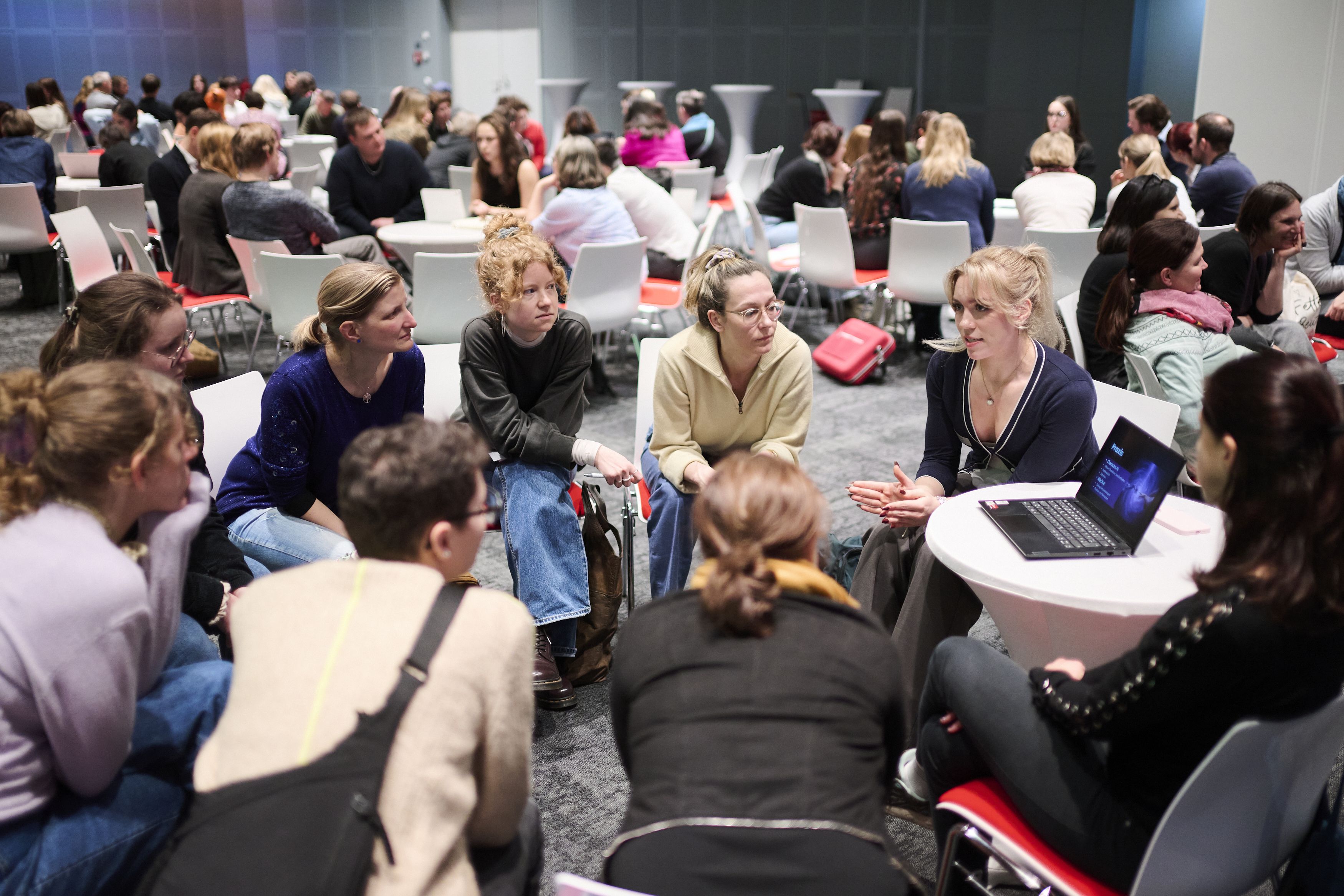Table group discussions including young people