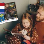Dad reading with his child