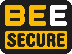 Logo of BEE SECURE citing "BEE SECURE" in colors black, white and yellow.