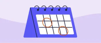 An illustration of a calendar with important days circled in red