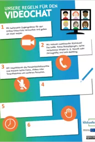 Poster: Unsere Regeln für den Videochat / Poster: Our rules for video chat