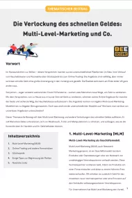 The lure of quick money: Multi-level marketing and co.