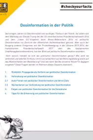 Thematic dossier: Disinformation in politics