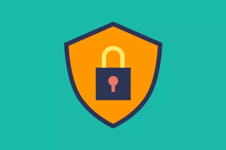 The symbol of a shield with a lock inside