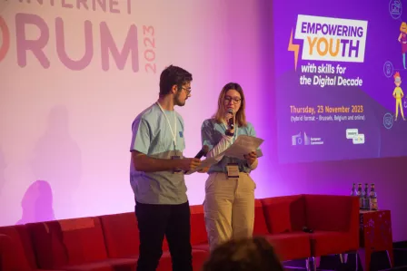 2 young people on the stage