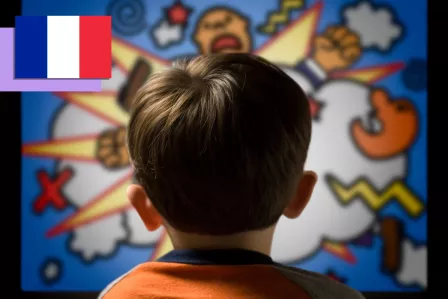 Child watching violent imaging