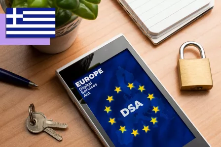 The DSA logo on a smartphone.