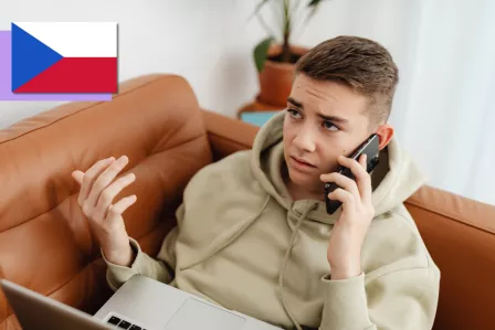 Teenage boy on a phone call.