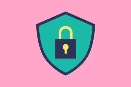 A lock inside a shield representing cybersecurity