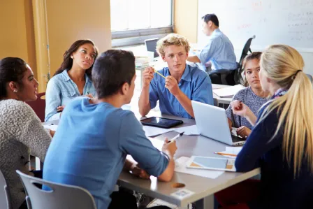 young people discussing together