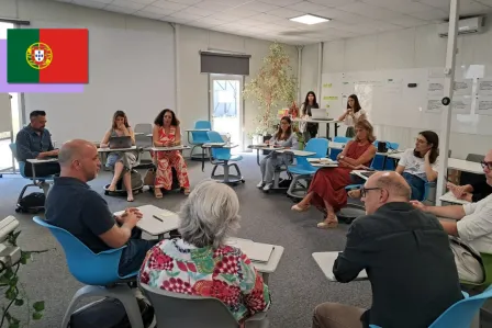 Birdview of one of the session with all participants, including both adults and young people