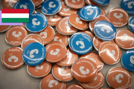 Pins from the Hungarian Safer Internet Centre