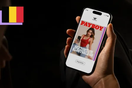 Payboy featuring a young woman holding a smartphone