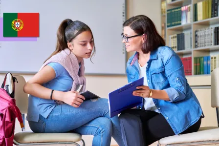 A teacher tutoring a student