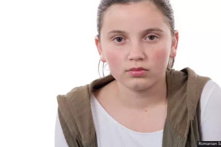 Girl looking scared