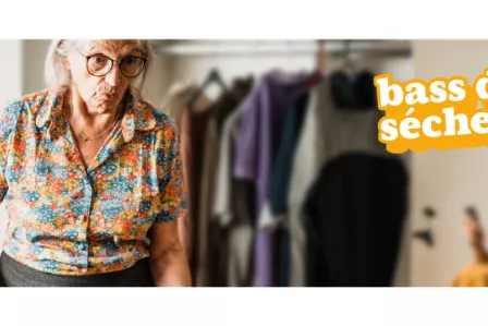 Campaign image for the "Are you sure?!" campaign, representing an old woman