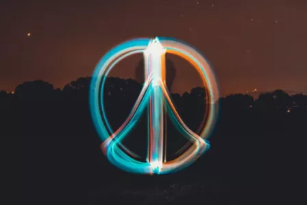 Photo showing the symbol of peace
