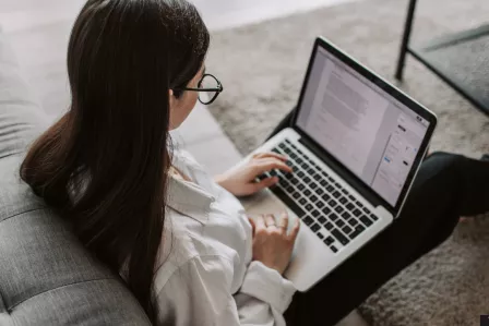 Girl using laptop