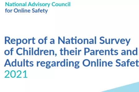 Cover of the report of the national survey of children, their parents and adults regarding online safety