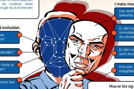 Illustration of a man taking off a very realistic mask