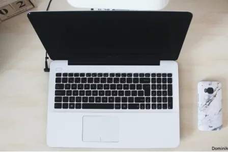 Photo of a computer on a desk