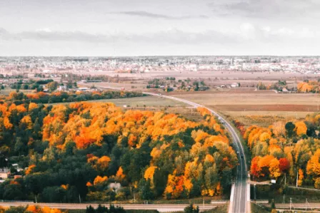 Aerial view of Kaunas, Lithuania