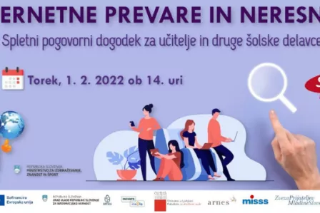 Official graphic design of the SID2022 campaign in Slovenia featuring young people checking their digital devices