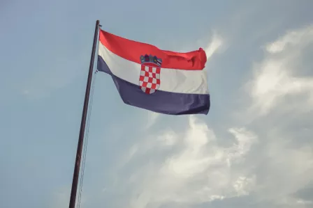 Croatian flag waving