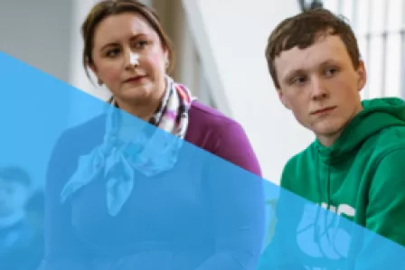 Young people on a podium