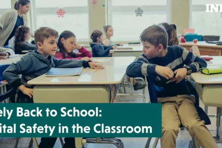 A group of children interacting with each other in a classroom