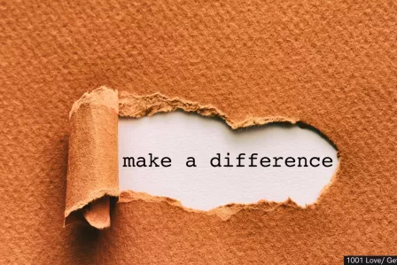 Make a difference written under torn paper
