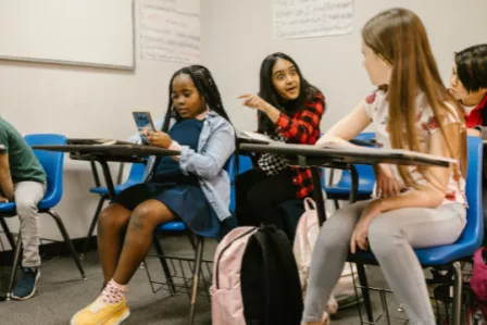 Children in school, cyberbullying