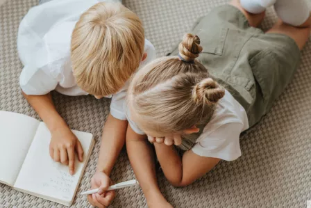 Children doing homework