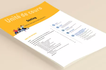 Cover of the teaching units featuring a table of content